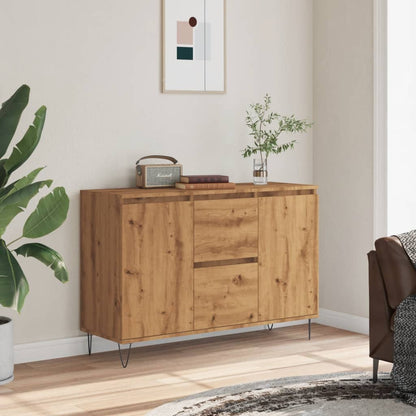 Dressoir 104x35x70 cm bewerkt hout artisanaal eikenkleurig