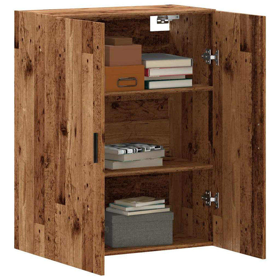 Wandkast 69,5x34x90 cm oud houtkleurig