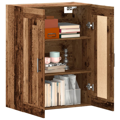 Wandkast 69,5x34x90 cm bewerkt hout oud houtkleurig