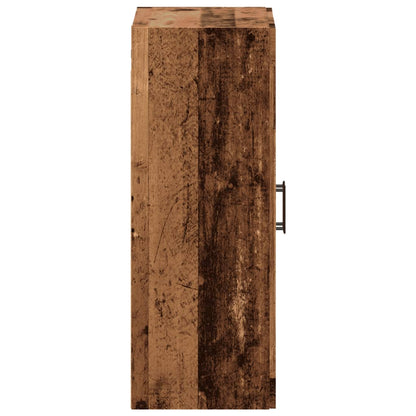 Wandkast 69,5x34x90 cm bewerkt hout oud houtkleurig