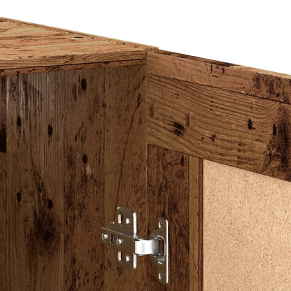 Wandkast 69,5x34x90 cm bewerkt hout oud houtkleurig