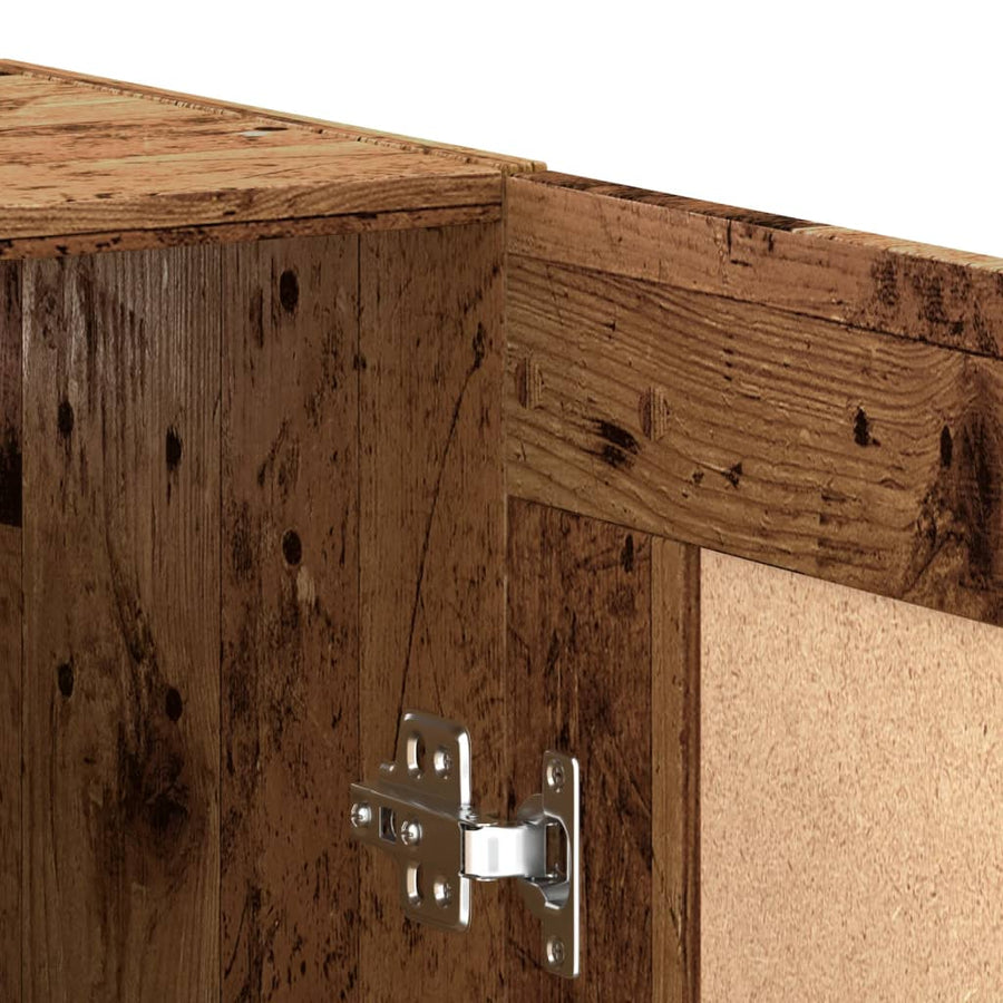 Wandkast 69,5x34x90 cm bewerkt hout oud houtkleurig