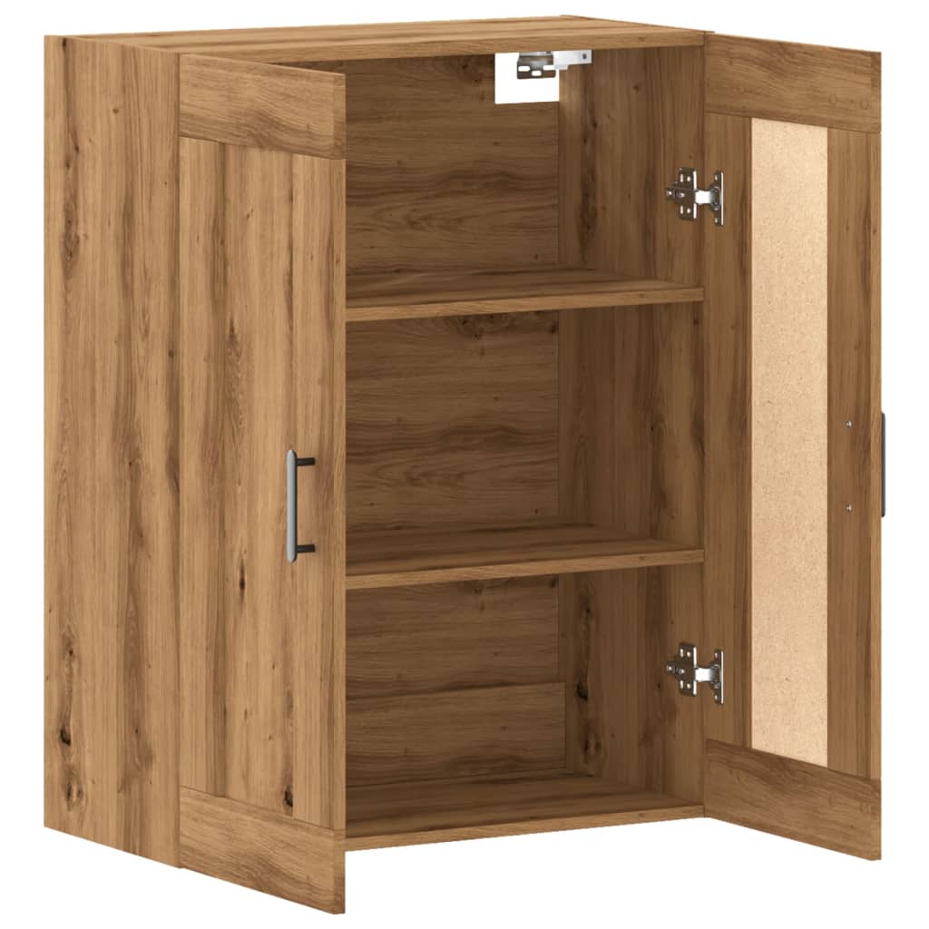 Wandkast 69,5x34x90 cm bewerkt hout artisanaal eikenkleurig