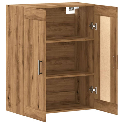 Wandkast 69,5x34x90 cm bewerkt hout artisanaal eikenkleurig