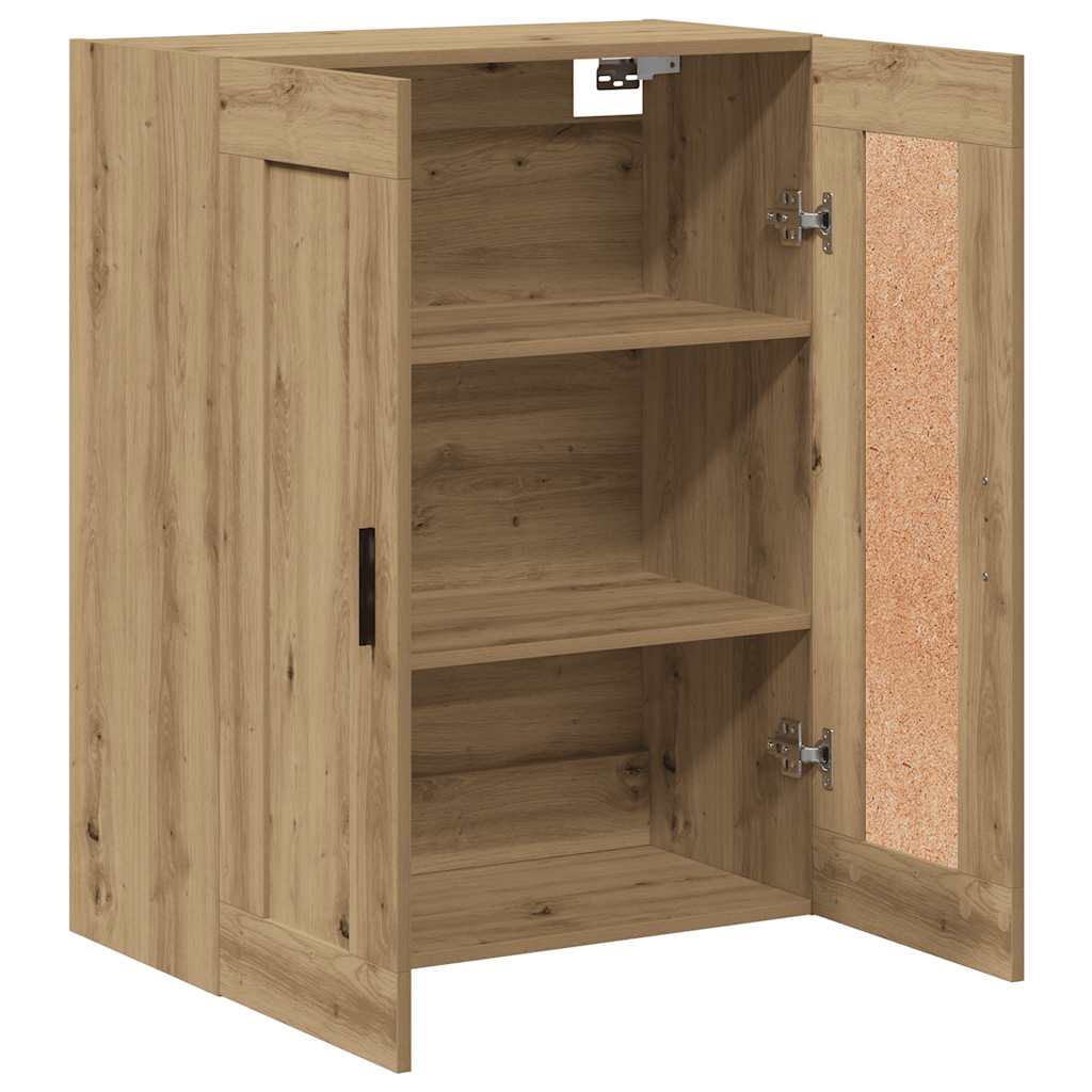 Wandkast 69,5x34x90 cm bewerkt hout artisanaal eikenkleur