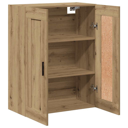 Wandkast 69,5x34x90 cm bewerkt hout artisanaal eikenkleur