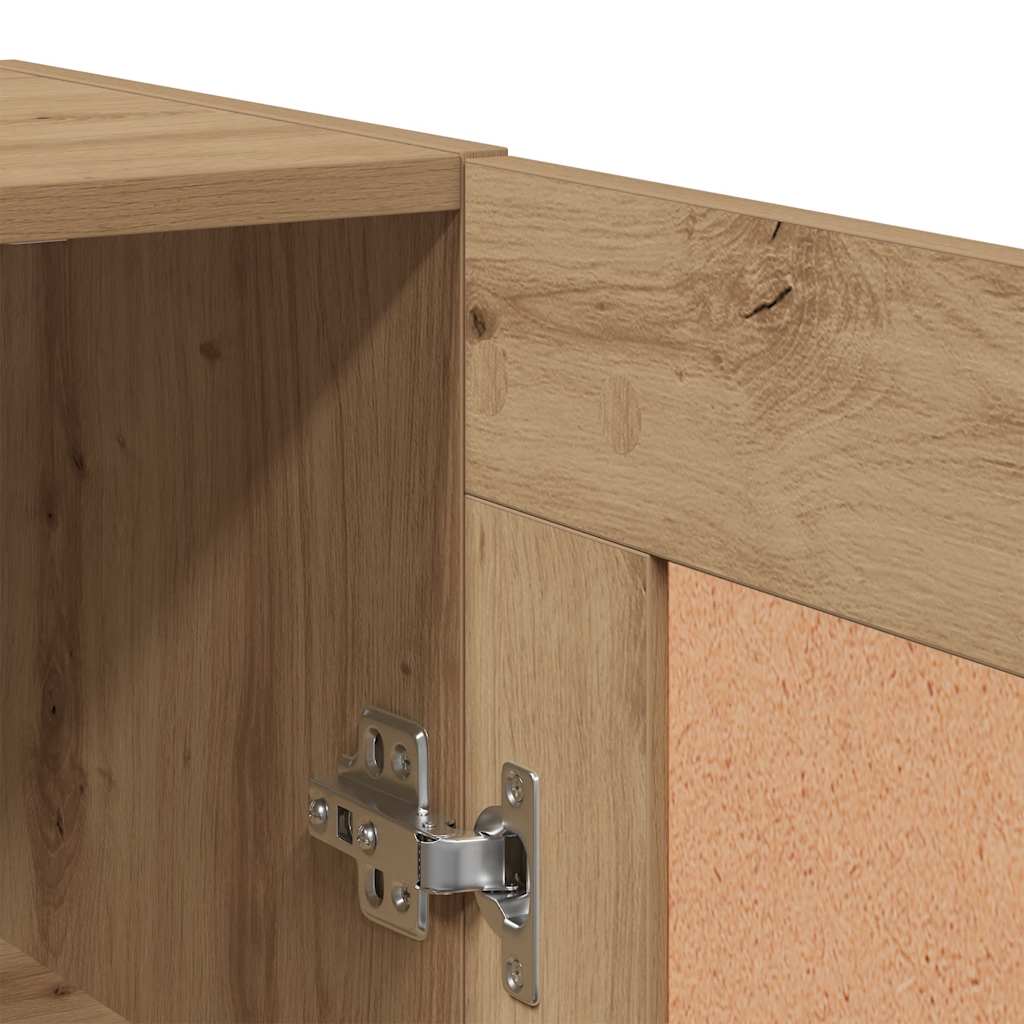 Wandkast 69,5x34x90 cm bewerkt hout artisanaal eikenkleur