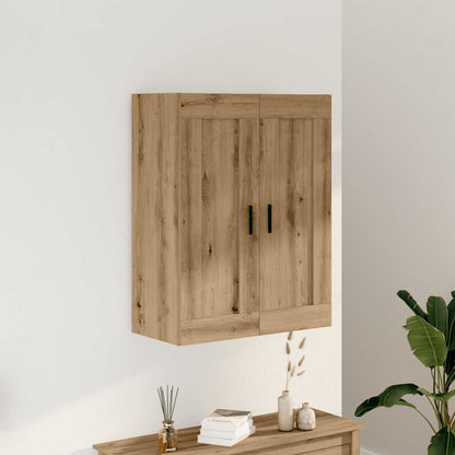 Wandkast 69,5x34x90 cm bewerkt hout artisanaal eikenkleur