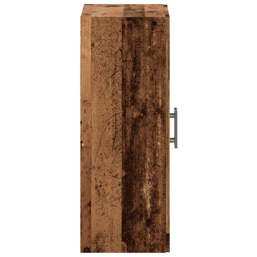 Wandkast 69,5x34x90 cm bewerkt hout oud houtkleurig