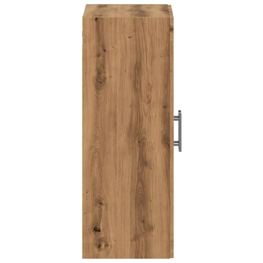 Wandkast 69,5x34x90 cm bewerkt hout artisanaal eikenkleur