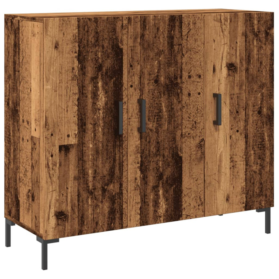 Dressoir 90x34x80 cm bewerkt hout oud houtkleurig