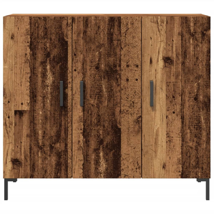 Dressoir 90x34x80 cm bewerkt hout oud houtkleurig
