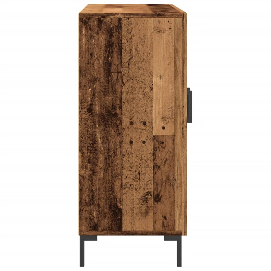 Dressoir 90x34x80 cm bewerkt hout oud houtkleurig