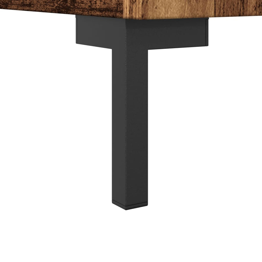 Dressoir 90x34x80 cm bewerkt hout oud houtkleurig