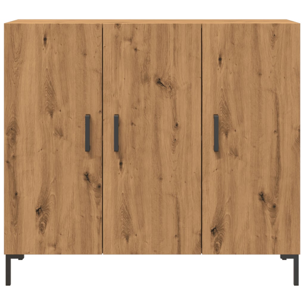 Dressoir 90x34x80 cm bewerkt hout artisanaal eikenkleurig