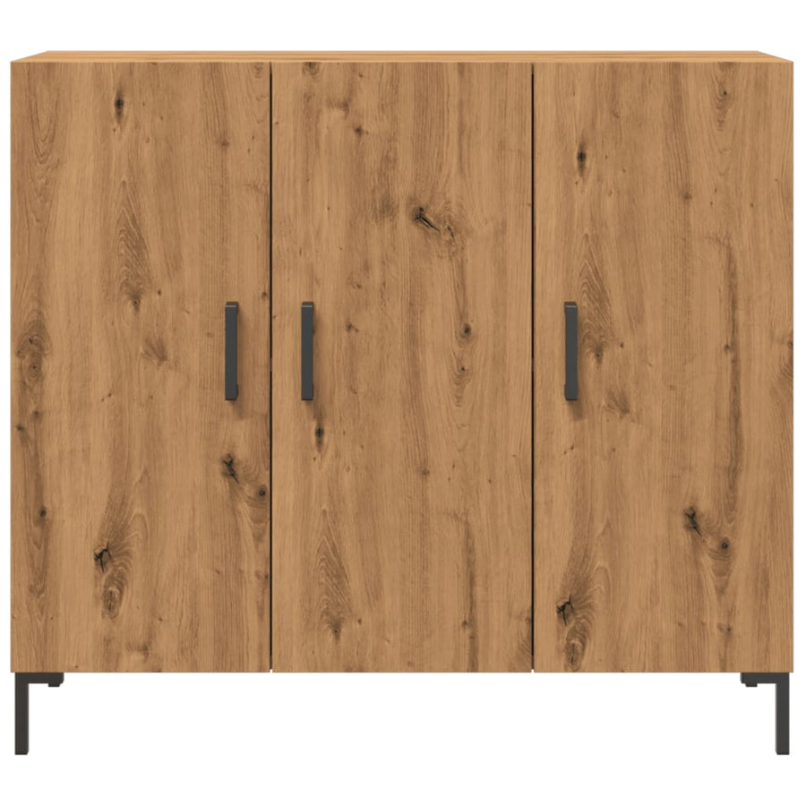 Dressoir 90x34x80 cm bewerkt hout artisanaal eikenkleurig