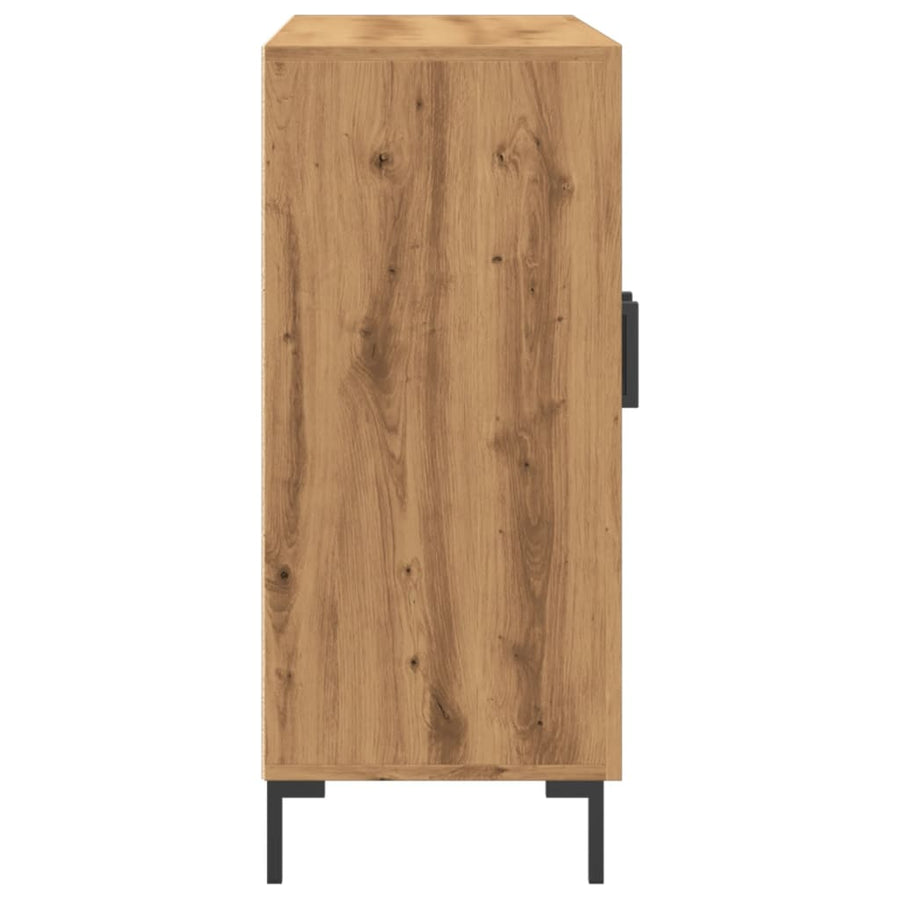 Dressoir 90x34x80 cm bewerkt hout artisanaal eikenkleurig