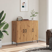 Dressoir 90x34x80 cm bewerkt hout eikenkleurig