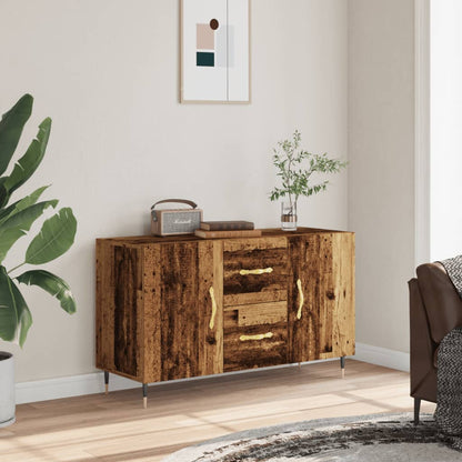 Dressoir 100x36x60 cm bewerkt hout oud houtkleurig