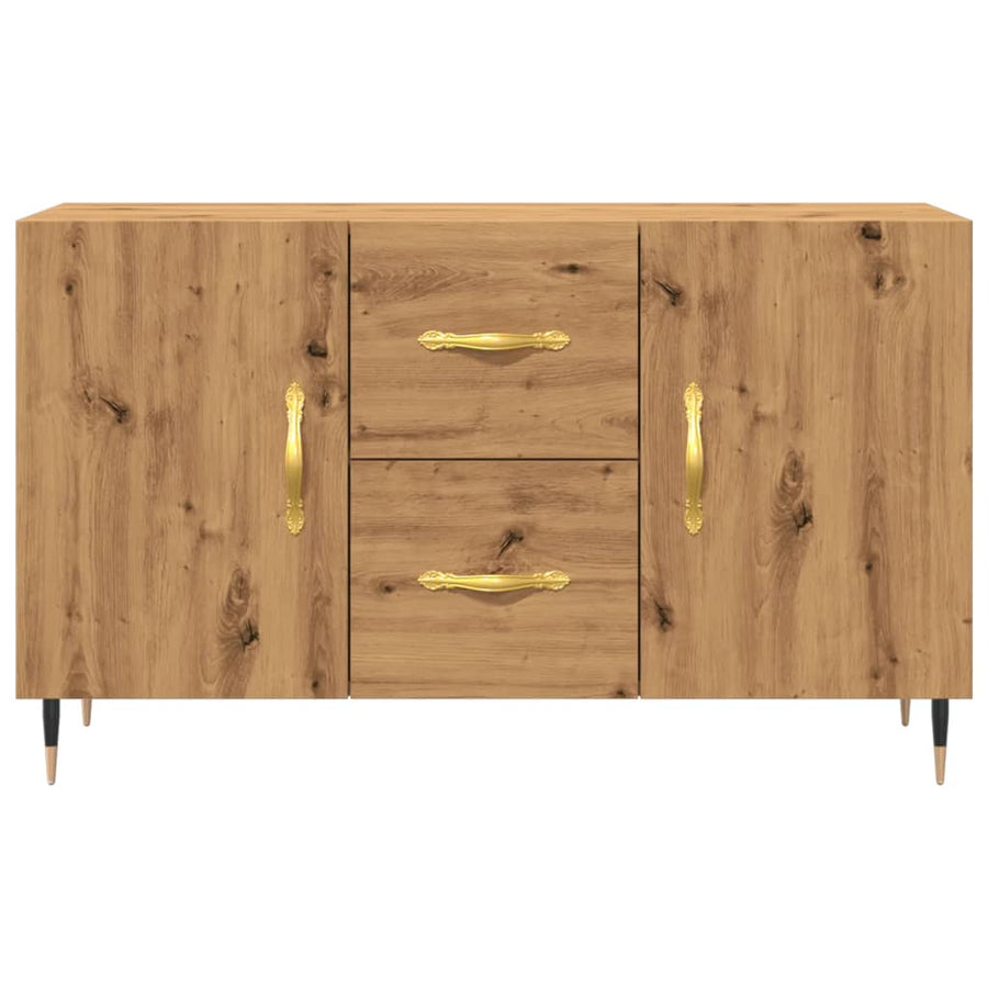 Dressoir 100x36x60 cm bewerkt hout artisanaal eikenkleurig