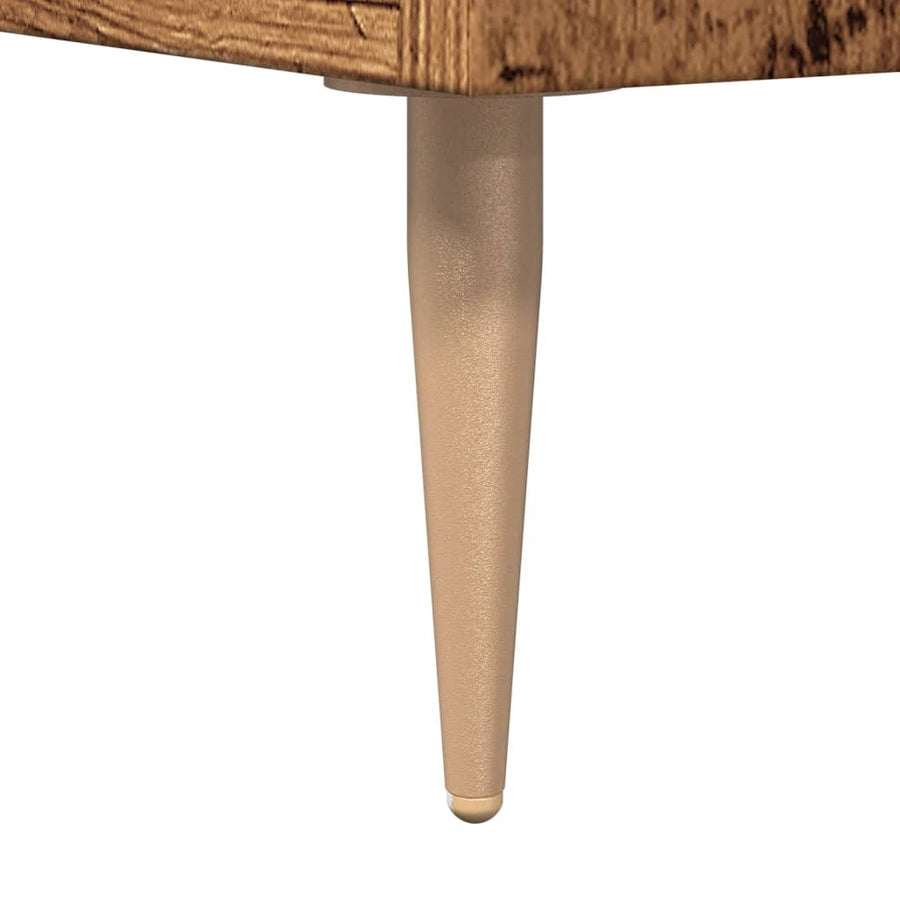 Dressoir 100x36x60 cm bewerkt hout oud houtkleurig