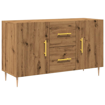 Dressoir 100x36x60 cm bewerkt hout artisanaal eikenkleurig