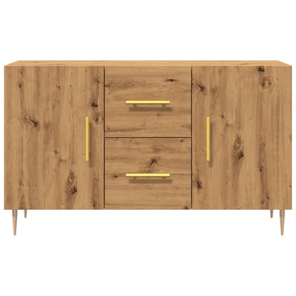 Dressoir 100x36x60 cm bewerkt hout artisanaal eikenkleurig