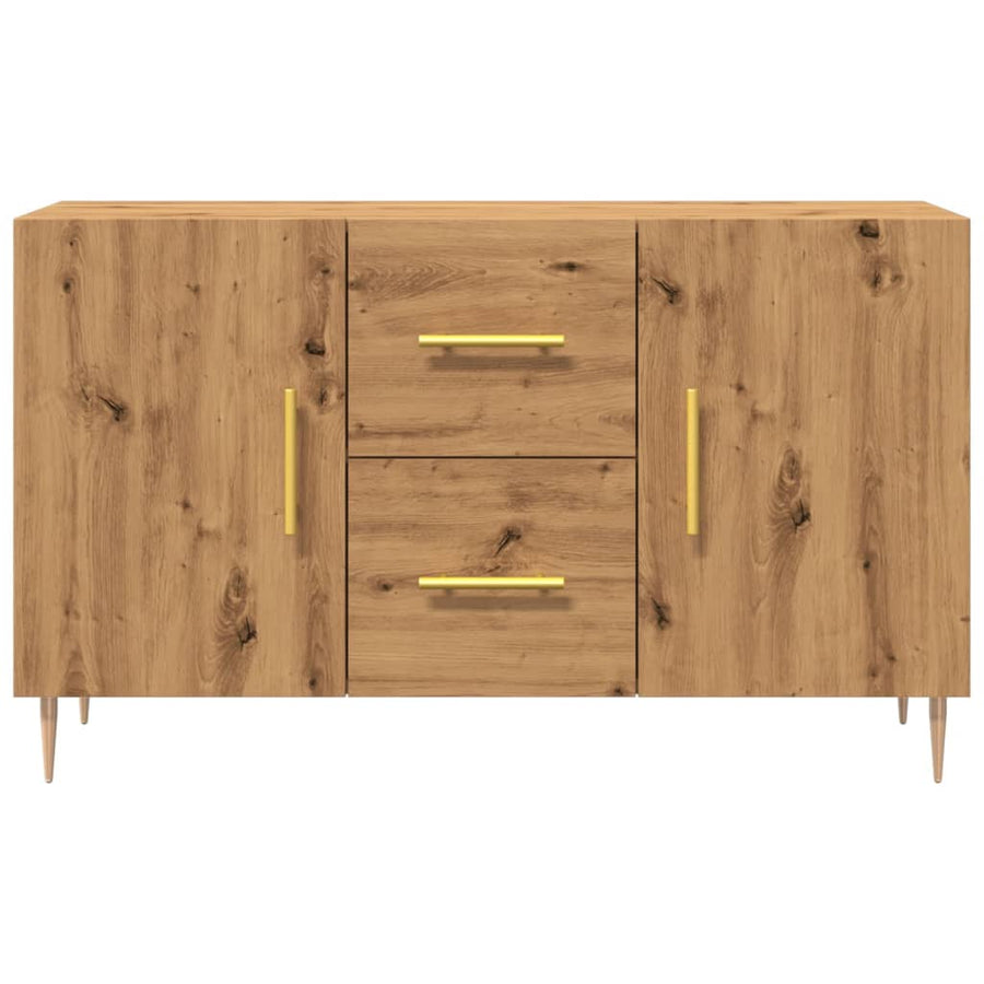 Dressoir 100x36x60 cm bewerkt hout artisanaal eikenkleurig