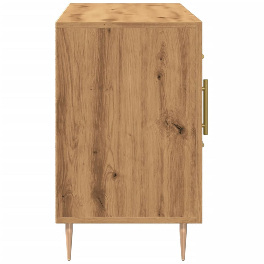 Dressoir 100x36x60 cm bewerkt hout artisanaal eikenkleurig