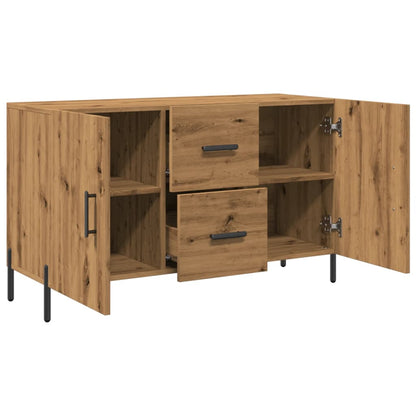 Dressoir 100x36x60 cm bewerkt hout artisanaal eikenkleurig