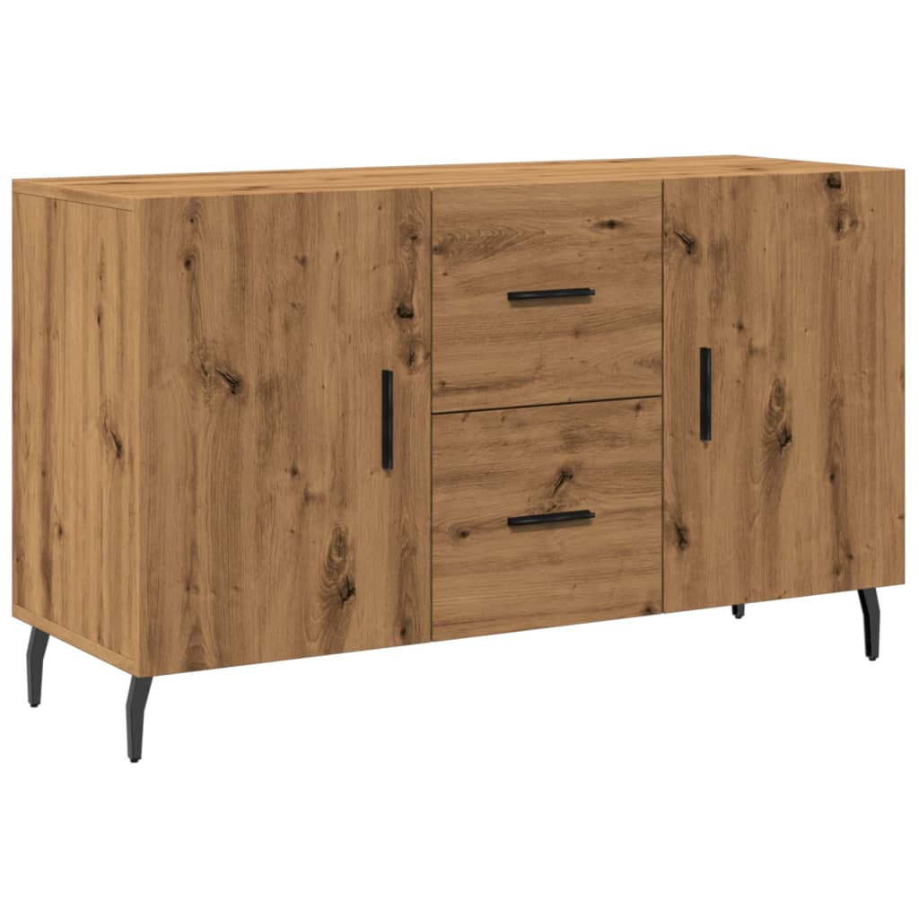 Dressoir 100x36x60 cm bewerkt hout artisanaal eikenkleurig