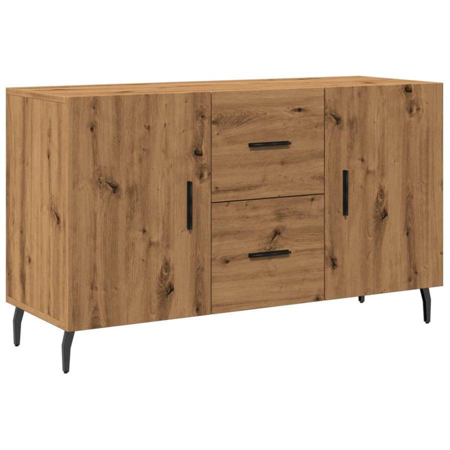Dressoir 100x36x60 cm bewerkt hout artisanaal eikenkleurig
