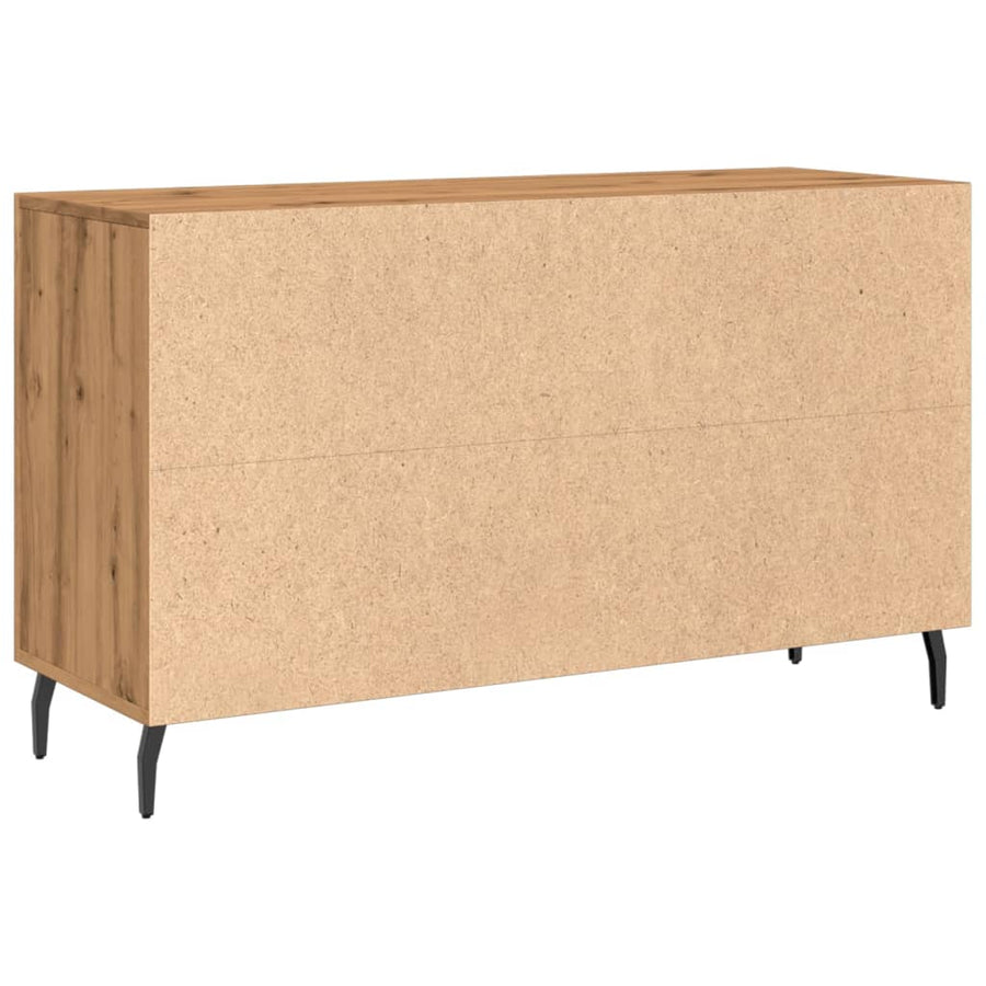 Dressoir 100x36x60 cm bewerkt hout artisanaal eikenkleurig