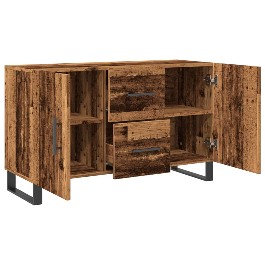 Dressoir 100x36x60 cm bewerkt hout oud houtkleurig