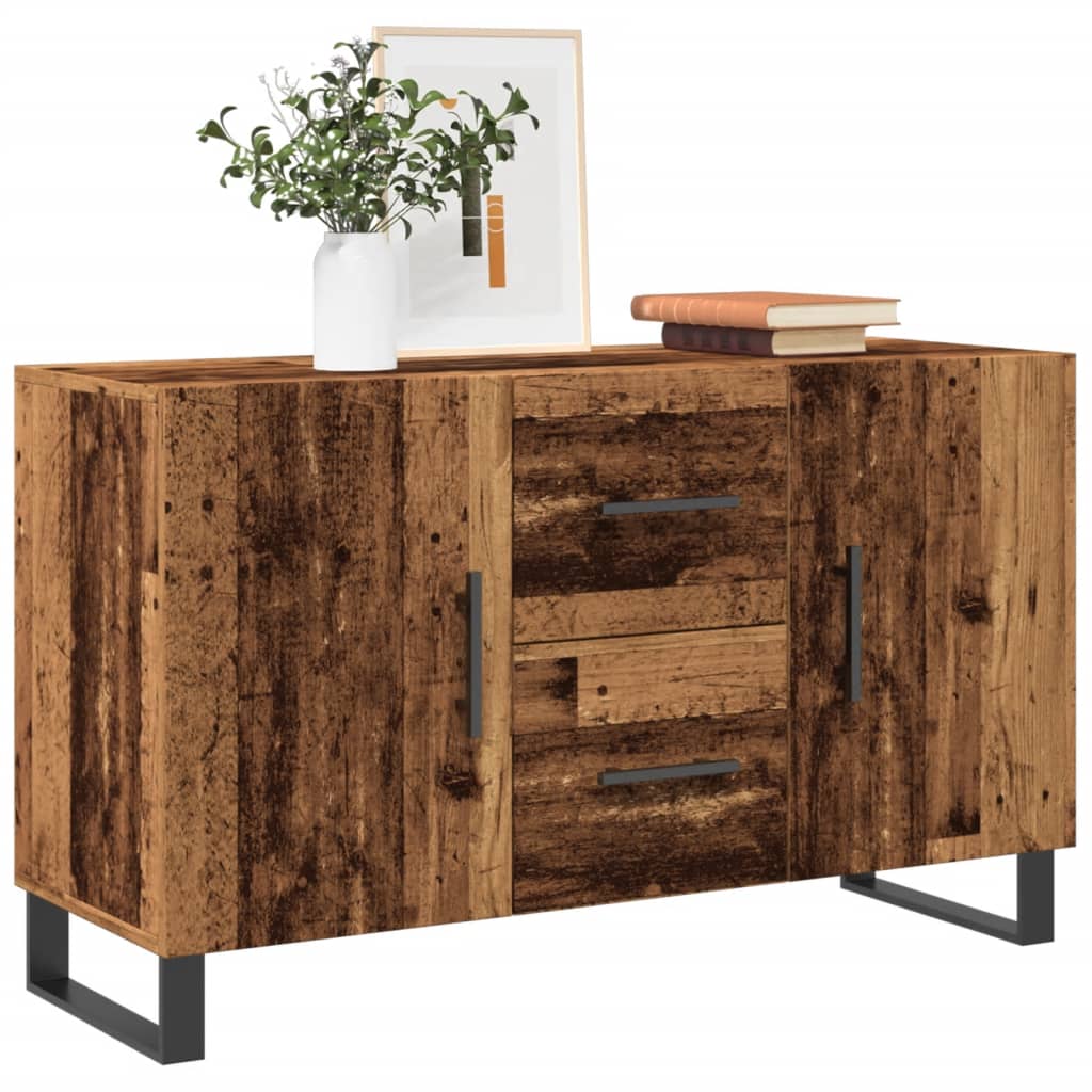 Dressoir 100x36x60 cm bewerkt hout oud houtkleurig