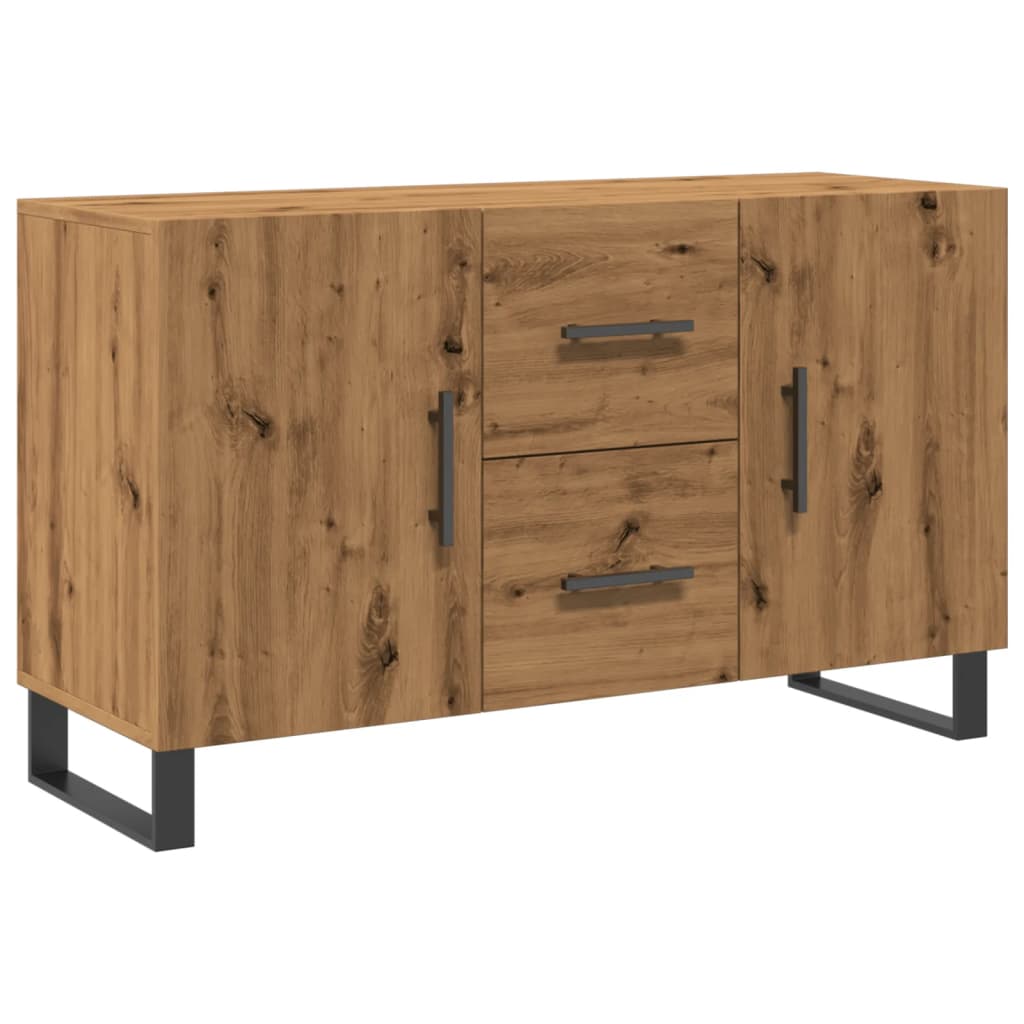 Dressoir 100x36x60 cm bewerkt hout artisanaal eikenkleurig