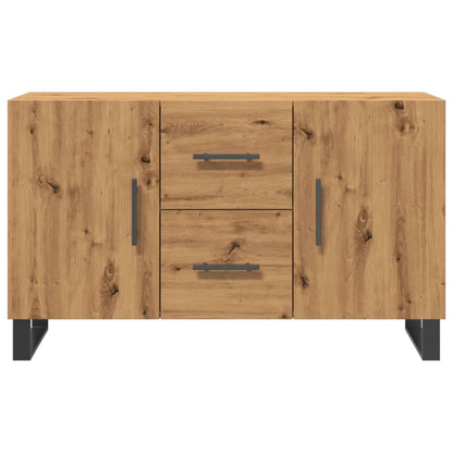 Dressoir 100x36x60 cm bewerkt hout artisanaal eikenkleurig
