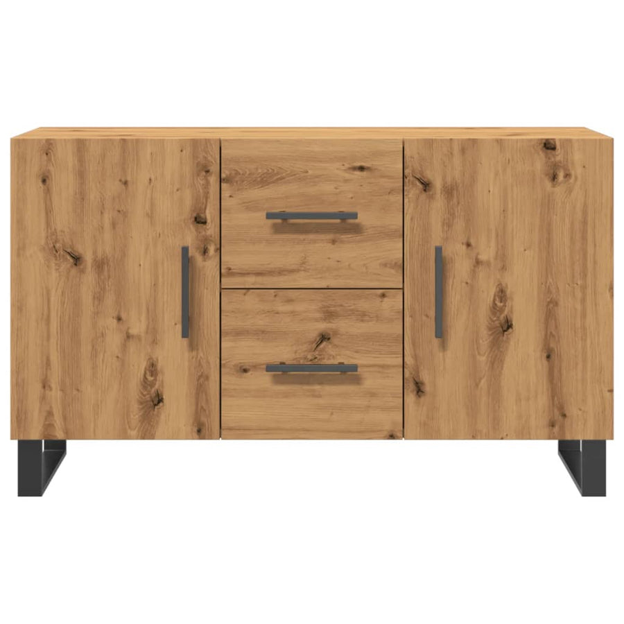 Dressoir 100x36x60 cm bewerkt hout artisanaal eikenkleurig