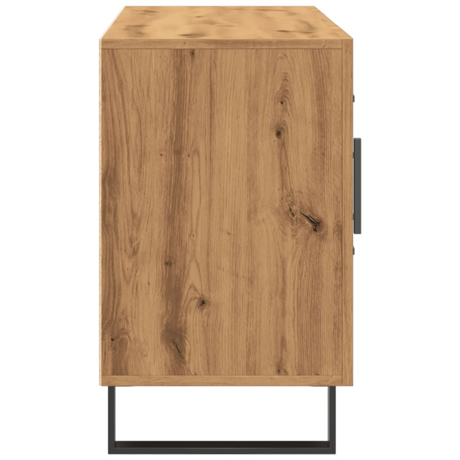 Dressoir 100x36x60 cm bewerkt hout artisanaal eikenkleurig