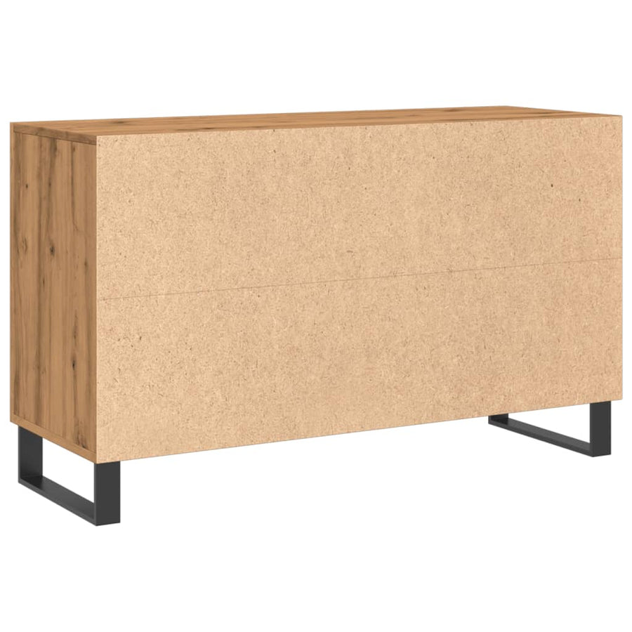 Dressoir 100x36x60 cm bewerkt hout artisanaal eikenkleurig