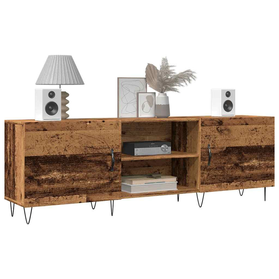 Tv-meubel 150x30x50 cm bewerkt hout oud houtkleurig