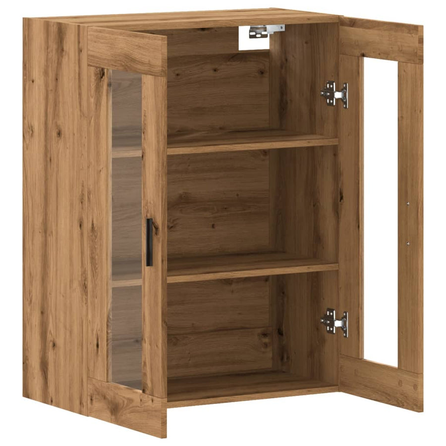 Wandkast 69,5x34x90 cm artisanaal eikenkleurig