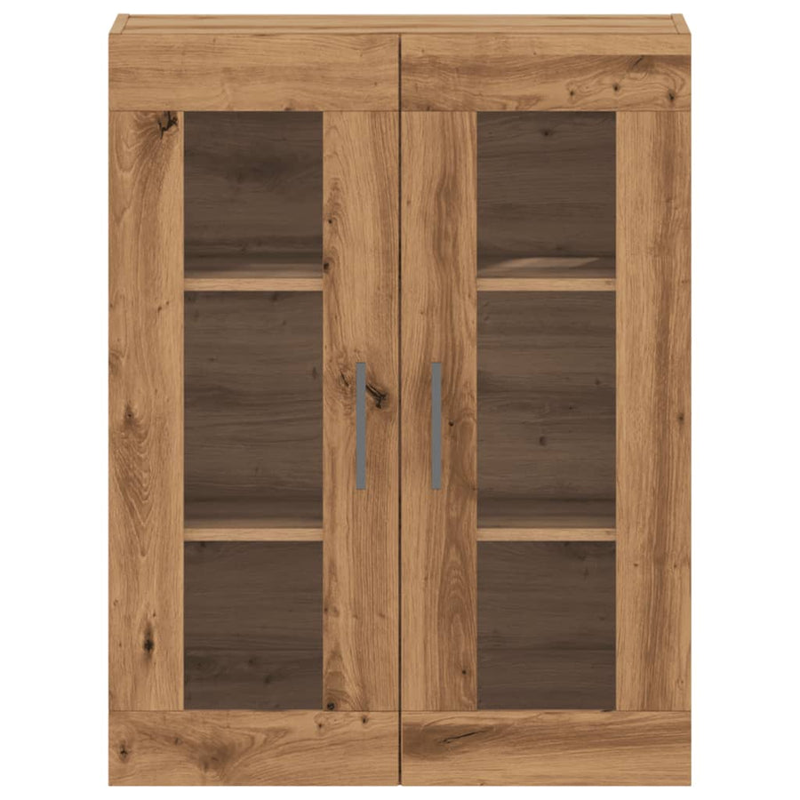 Dressoir 69,5x34x90 cm bewerkt hout artisanaal eikenkleur