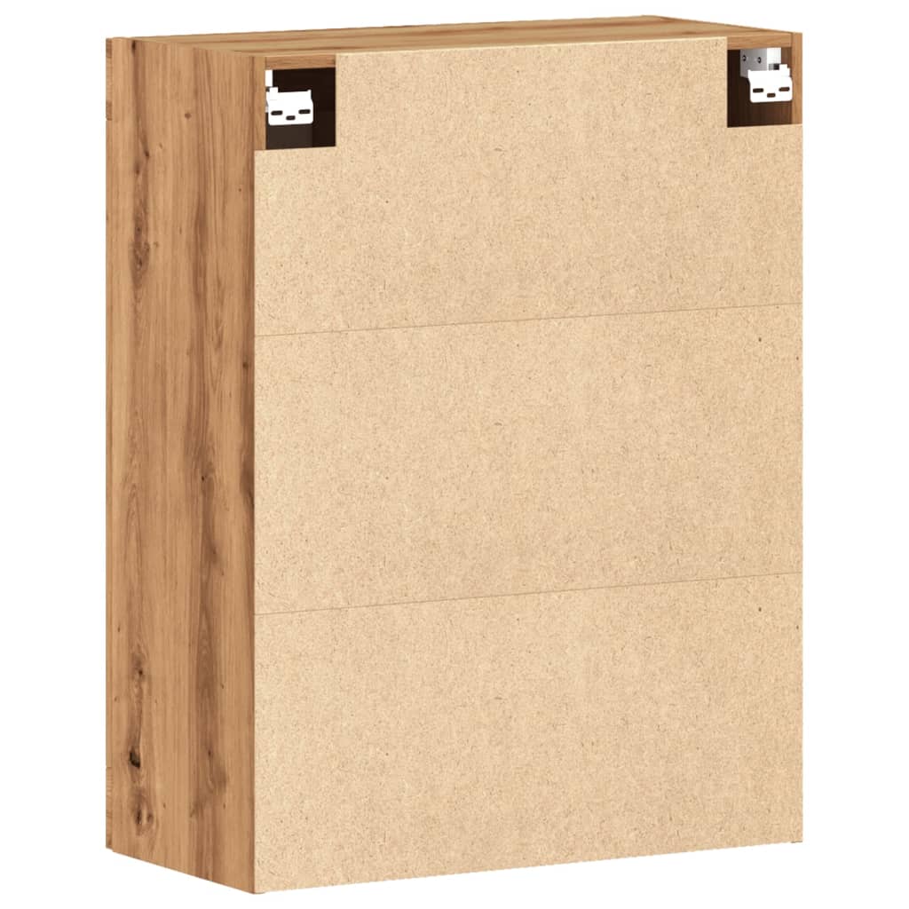 Dressoir 69,5x34x90 cm bewerkt hout artisanaal eikenkleur