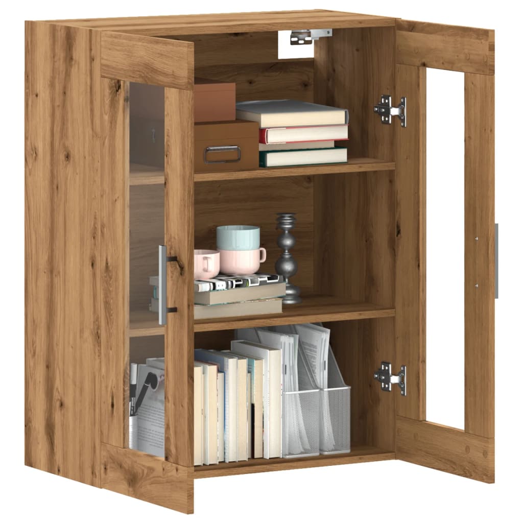 Dressoir 69,5x34x90 cm bewerkt hout artisanaal eikenkleur