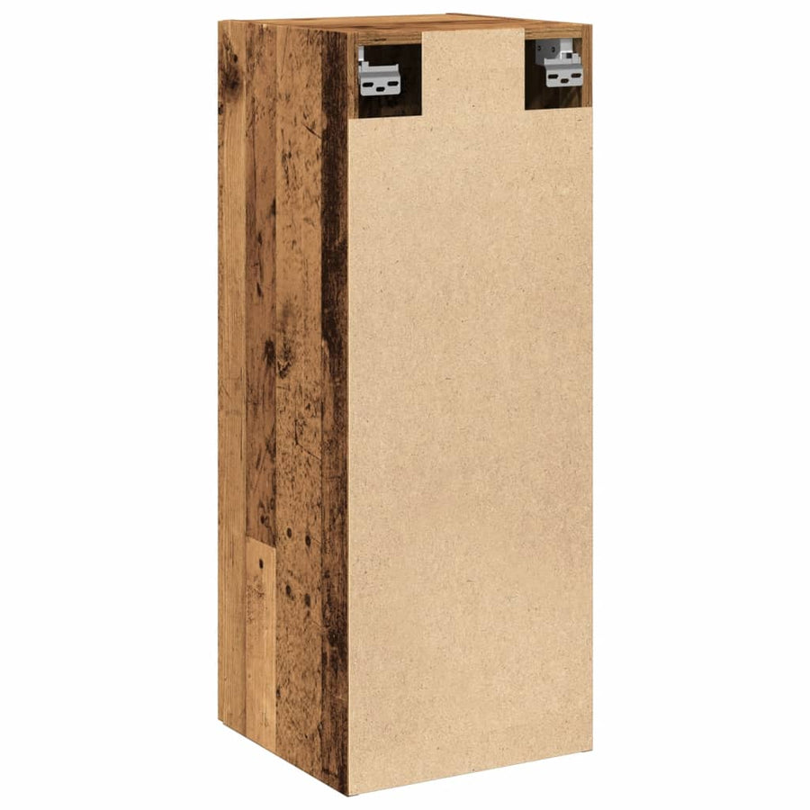 Wandkast 34,5x34x90 cm bewerkt hout oud houtkleur