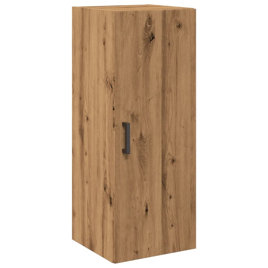 Wandkast 34,5x34x90 cm bewerkt hout artisanaal eikenkleur