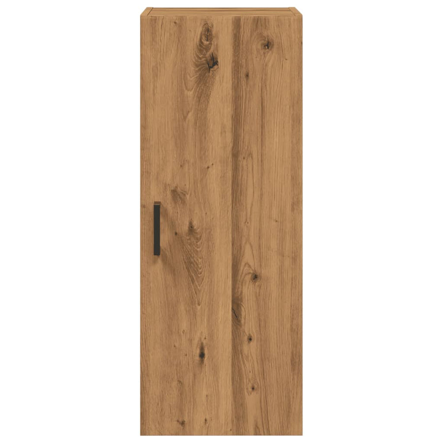Wandkast 34,5x34x90 cm bewerkt hout artisanaal eikenkleur