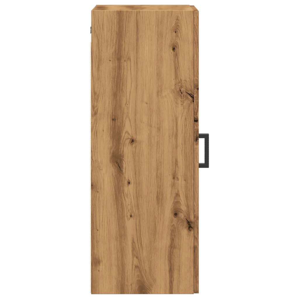 Wandkast 34,5x34x90 cm bewerkt hout artisanaal eikenkleur