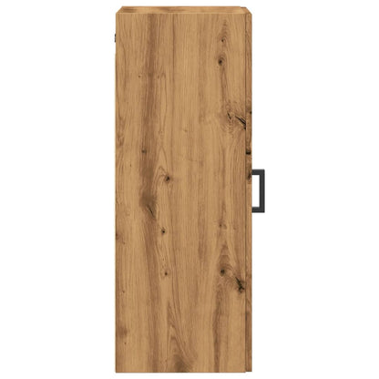 Wandkast 34,5x34x90 cm bewerkt hout artisanaal eikenkleur